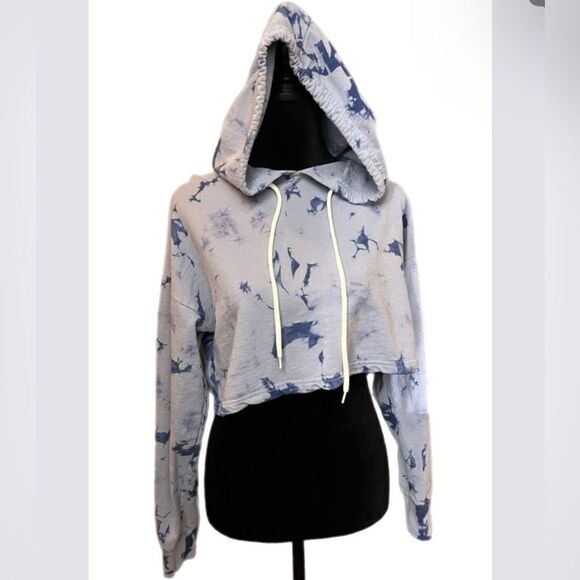Forever 21  Tie Dye Hoodie Cropped Top Size Large. - Picture 1 of 7
